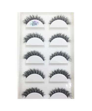UAMOU 10/50 Boxes 37 Style 5 Pairs Natural 3D False Eyelashes Makeup Fake Eye Lashes Faux Cils Make Up Beauty Maquillaje Cheerfully (Color : 5Pairs S08 Size : 20 Boxes 100Pairs)
