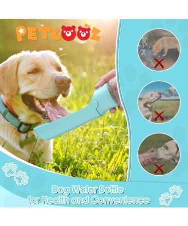 Petcooz 550ml Dog Drinking Bottle - Portable Foldable Water Bowl for Travel | Perfect for Walks & Outdoor Adventures - Blue - Buy Online on GoSupps.com