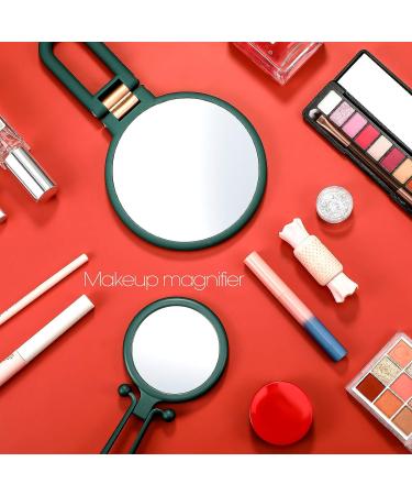 Willbond 2 Pieces 15x Magnifying Handheld Mirror and 10x Travel Makeup Mirror - Double Sided Pedestal Mirror with 1/15x and 1/10x Magnification (Green) - Buy Online on GoSupps.com