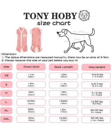 TONY HOBY Striped 4-Legged Dog Pajamas in Pink & White - Size L (Chest 18, Back 14) - Buy Online on GoSupps.com