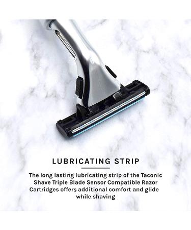 Taconic Shave Heavyweight Triple Blade Razor - Compatible with Gillette Sensor & Sensor Excel - 1 Preloaded Blade - Buy Online on GoSupps.com
