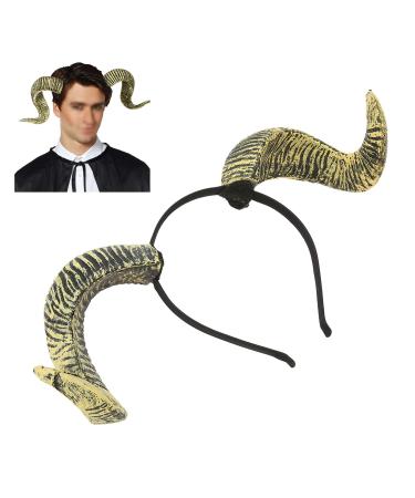 Halloween Horn Headband Adjustable Sheep Ears Headband Horns Cosplay Halloween Headband For Halloween Costume Photo Props
