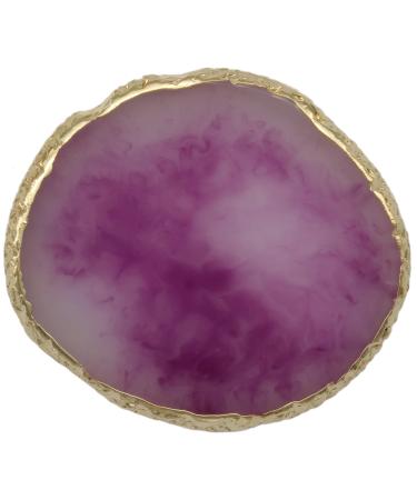 Nail Art Palette Resin Nail Art for Nail Polish Gel Polygel Varnish Colour Mix Manicure Cosmetic Tool - Purple Round