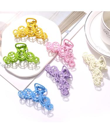 Boderier Smile Face Hair Claw Clips 6 Pack Metal Painted Nonslip Hair Grip for Women Y2K Jaw Clips Strong Holder 6 Colors (Light Colors) - Buy Online on GoSupps.com