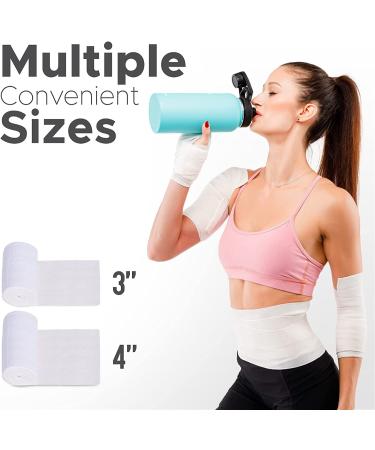 GT Soft Organic USA Cotton Elastic Bandage Set | Latex-Free White | 4 & 3 Wraps | Washable Reusable | Single Hook & Loop Closure - Buy Online on GoSupps.com