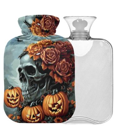 Naanle rose pumpkin Halloween skull heat bottle with reference transparent hot water bottle Handfoots Warmer Heading bag for pain relief heat and cold therapy 2l