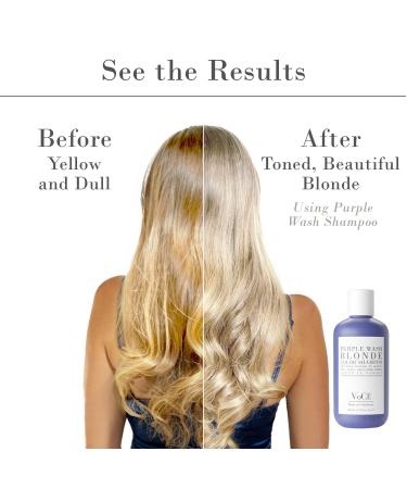VoC Haircare Natural Purple Shampoo - Anti-Brass Shine Enhancing Vegan for Blonde & Gray Hair | Non-Toxic | 8.5 oz - Buy Online on GoSupps.com