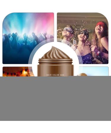 Nuyhadds Temporary Hair Color Wax 30ml Temporary Color Washable Color Mud Styling Cream for Teenagers Festivals Parties Cosplay Brown D - Buy Online on GoSupps.com