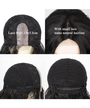 Atayou Long Black Wig for Women | 24-Inch Lace Front Heat-Resistant Wig with Small Pointed Middle Part - Buy Online on GoSupps.com