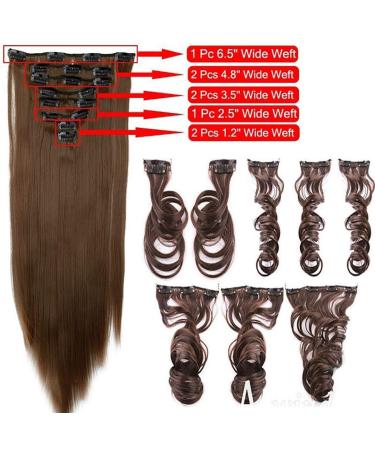 S-noilite 24 Ombre Clip-in Hair Extensions | 8pcs Dark Red Dip Dye Long Hair Full-Head Coverage - Shop Now! - Buy Online on GoSupps.com