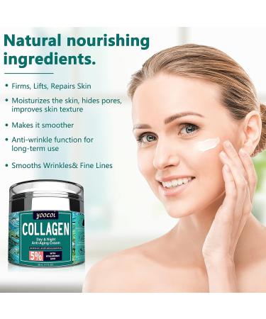 Yoocoi Collagen Cream - Anti Aging Day & Night Moisturizer with Hyaluronic Acid & Vitamin C for Smooth, Firm Skin - Buy Online on GoSupps.com
