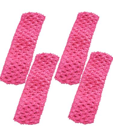 Time to Sparkle 4pcs Crochet Tube Top Crochet Tutu Infant Dress Baby Girls Skirt Pettiskirt 1.5"x6" Hot Pink 4x15cm Hot Pink