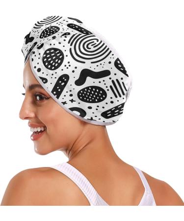 Buy Black Graffiti White Hair Towel 2 Pack - Super Absorbent Quick Dry Hair Turbans for Women & Girls - Buy Online on GoSupps.com