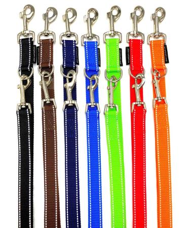 Dog leash reflecting large dogs double linen 2m / 2.40m / 2.80m / 3.50m / 5m adjustable made in Germany (red 25mm 2.80m) red 25mm 2.80m