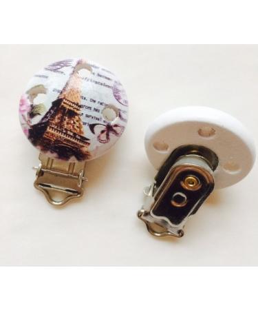 Colorful mix pacifier clip for pacifier chain to make yourself in different designs clip for pacifier chain (Eiffel Tower)