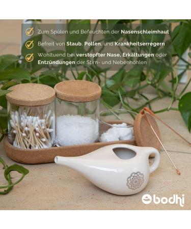 Ceramic Neti Pot with Mandala Design - Silver Nasal Wash Jug for Nose Rinse - Buy Online on GoSupps.com