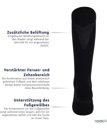 CFA V2 Compression Socks for Men & Women | Sustainable Danish Design | Ideal for Running Gym Cycling & Muscle Recovery - 2 Pairs - Schwarz - Buy Online on GoSupps.com
