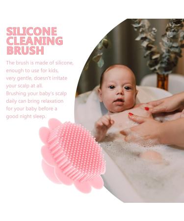 Silicone Body Scrubber Shampoo Massager Brush | Baby & Kids Hair Scalp Exfoliator | Pink - Buy Online on GoSupps.com