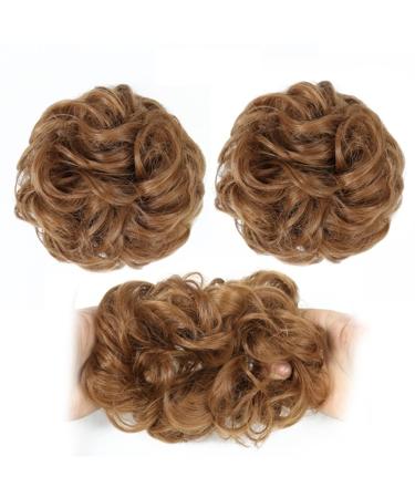 Hair Scrunchies Hair Bun Synthetic Bun Messy Bun Donut Bun Curly Bun with Elastic Rubber Band Ponytail Extensions Hair Bun for Women Women Hair Bun (Color : 30)