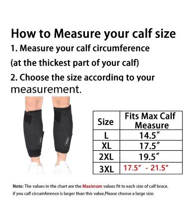 Hobrave Calf Brace Shin 2 Pack - Compression Wrap for Torn Calf Muscle Pain Relief - Adjustable Support for Men and Women - XXX-Large - Buy Online on GoSupps.com