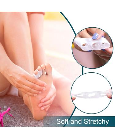 Soft Silicone Little Toe Separator - 8 Pairs | Breathable 3-Hole Overlapping Toe Protector for Scuff Protection - Buy Online on GoSupps.com