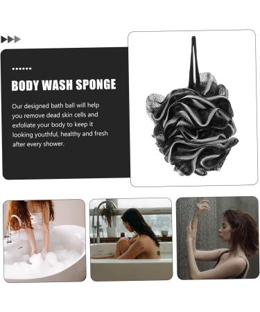 Buy NOLITOY 4pcs Black Bath Balls - Durable Mesh Loofah Scrubber Sponges for Men | Portable Body Wash Solution - Buy Online on GoSupps.com