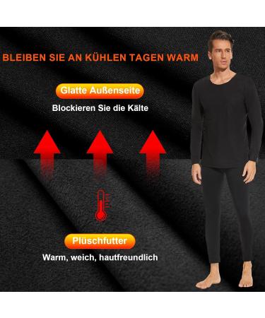 Buy Simiya Men's Winter Long Underpants - Thermal Fleece Leggings Windproof Stretch Pants S-M Black & Gray - Buy Online on GoSupps.com
