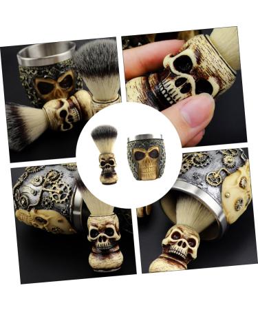 Buy Balacoo Skull Beard Brush Set - Men's Badger Shaving Brush & Mug | Premium Barber Tools for Facial Cleaning & Shaving Soap Bowl - Buy Online on GoSupps.com