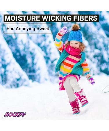 Rocky Girl's Thermal Bottoms - Rainbow Design, Small - Insulated Base Layer Pants for Outdoor Ski & Extreme Cold - Buy Online on GoSupps.com