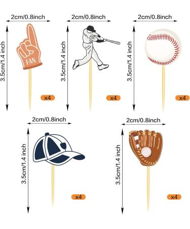 Adirasenotek Baseball Cupcake Toppers and Baseball Themed Cupcake Wrappers Sport Party Supplies for Baseball Themed Party Birthday Party Baby Shower 20Set Cupcake Decorations - Buy Online on GoSupps.com