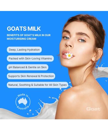 Goat Milk Moisturizing Cream 100ml Suitable for Dry Itchy or Sensitive skin Made in Australia - Buy Online on GoSupps.com