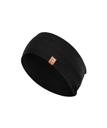 menique Stretchy Sports Yoga Headbands for Women 100% Merino Wool Sweatbands Headwear Bandana Universal Black - Buy Online on GoSupps.com