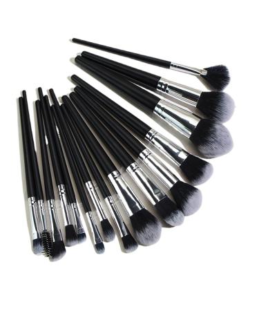 15 black makeup brush sets complete set of conical tail makeup brushes beauty tools makeup brushes As shown D