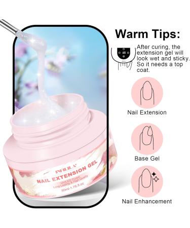 NXJ INFILILA Poly Gel 50ml Builder Gel White Nail Extension Gel Hard Gel for Nails Soak Off UV LED Glitter Gel Nail Polish for Home and Manicure Nail Salon DIY Gift for Girls Women A-white - Buy Online on GoSupps.com