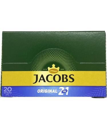 JACOBS Cappuccino Caf instantan 2 en 1 avec m lange quilibr de b tonnets de saveur de caf et de cr me Stock frais en portions individuelles Caf riche et fort 20 b tonnets - Buy Online on GoSupps.com
