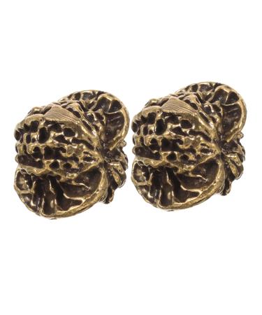 ULTECHNOVO 2pcs Chinese Decor Tea Pet Hand Exercise Balls For Adults Chinese Balls Mini Walnut Figurines Chinese Walnuts Chinese Ball Gift Brass Artwork Festive