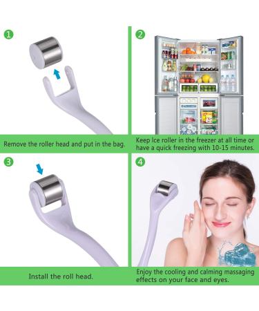 Ice Roller ICE Scooter 2 Set - Face & Eye Pain Relief Swelling Reduction Skin Care Gadget (Green) - Buy Online on GoSupps.com