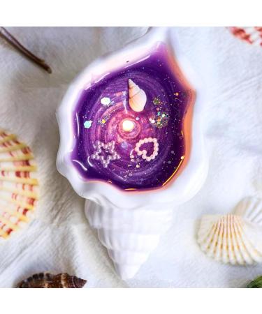 Seashell Wax Candle - Handmade Coastal Candle with Sandalwood Fragrance | Natural Soy Wax for Room Decor & Stress Relief - Purple Seashell Ornament - Buy Online on GoSupps.com