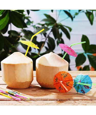 Ducahye 150 Pcs Umbrella Straws Colourful Disposable Bendable Drinking Straws for Beach Theme Parties Bar Decoration - Buy Online on GoSupps.com