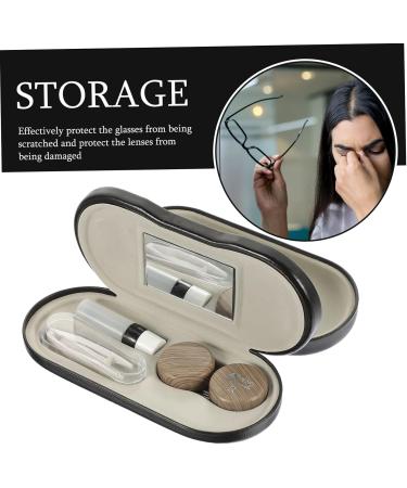 Buy Homsfou 5-Sentence Glasses Case - Travel Glasses & Contact Lens Kit with Metal Mirror | Double Usage Compact & Stylish - Buy Online on GoSupps.com