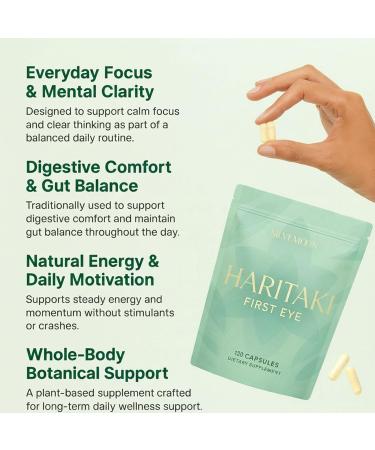 SILVEMOON Haritaki Capsules Organic Terminalia Chebula Fruit Extract Digestive Wellness Support Gentle Cleansing 120 Veggie Capsules - Buy Online on GoSupps.com