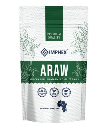 Imphex Araw | African Small Hand-Rolled Millet Balls For Porridge | 500g (1.1 Pound) | Vegan | Gluten Free | Non GMO