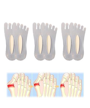 LSNTUU Orthoes Bunion Relief Socks for Women Orthopedic Toe Compression Sock Orthopedic Bunion Corrector Socks (grey 3pair)