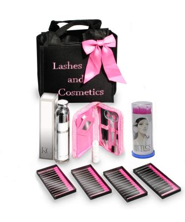 Single Eyelashes Kit With Application Tools and Cleanser/Single Eyelashes- 8mm 12mm Eyelash Extension Kit