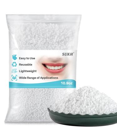 Sukh 10.9oz Repair Thermoplastic Beads Moldable Plastic Pellets Polymorph Plastic Meltable Plastic Reusable Thermal Beads for Missing Tooth DIY Cosplay Halloween Vampire Teeth Fangs