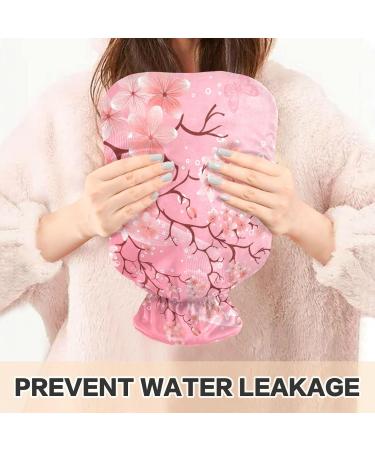 NAANLE 2L Transparent Hot Water Bottle - Japanese Cherry Blossom Design for Menstrual Cramps & Pain Relief | Ideal Heat & Cold Therapy - Buy Online on GoSupps.com