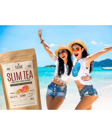 SLIM TEA Grapefruit 100g - Weight Management & Detox Cleanse with Green Tea, Nettle, Guarana & More | All Natural Energy Boost - Buy Online on GoSupps.com