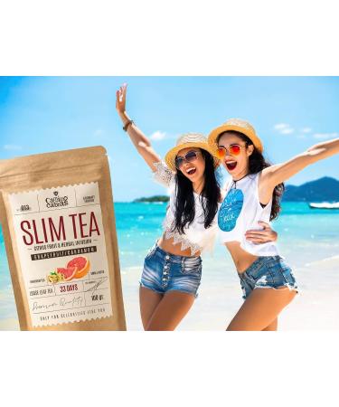 CAMINO DE CABRAS Slim Tea Grapefruit Gift Set Detox Cure Drainer Flat Stomach Digestion Energy Infusion Green Tea Dandelion Guarana Matcha Ginger Nettle Cardamom Bulk Herbal Tea Pack 2 x 100g - Buy Online on GoSupps.com