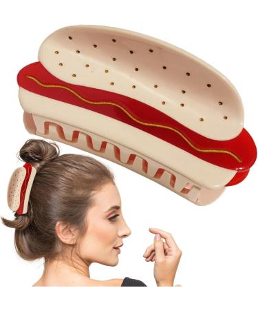 Food Hair Clips - Hamburger Small Hair Clip | Hot Dog Claw Clips Bread Hair Claw Clips for Women Girls Hair Clip for Styling Littryee Red - Buy Online on GoSupps.com