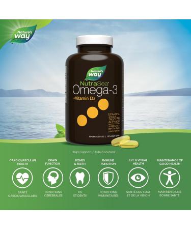 Nature's Way NutraSea+D Omega 3 + Vitamin D Supplement Fresh Mint 150 Soft Gels Fresh Mint 150 count (Pack of 1) - Buy Online on GoSupps.com